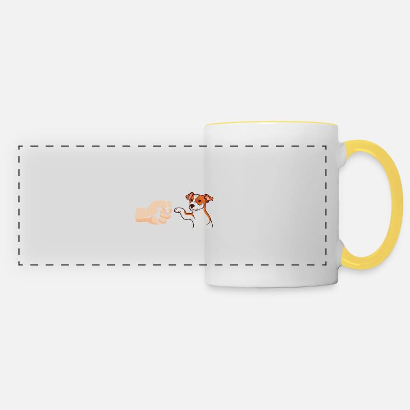Dog Dad Jack Russell Terrier Dog Gift - Panoramic Mug - white/yellow