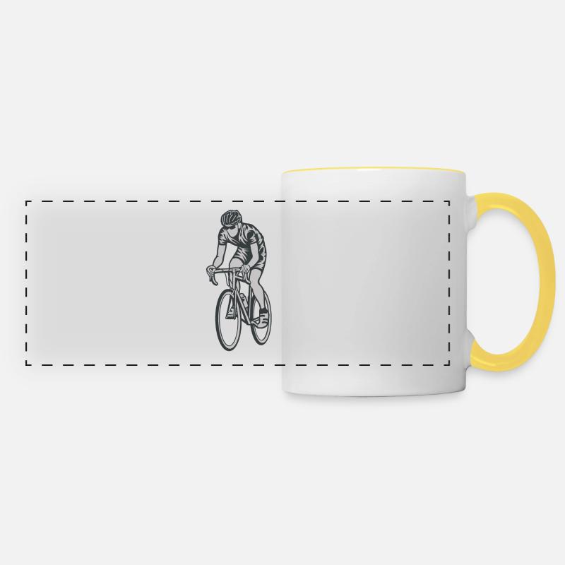 Radfahrer Bicycle Rennrad - Panoramatasse - Weiß/Gelb