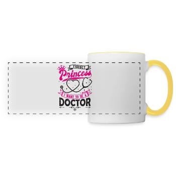 Étudiant en médecine - Mug panoramique contrasté et blanc - blanc/jaune - Devant