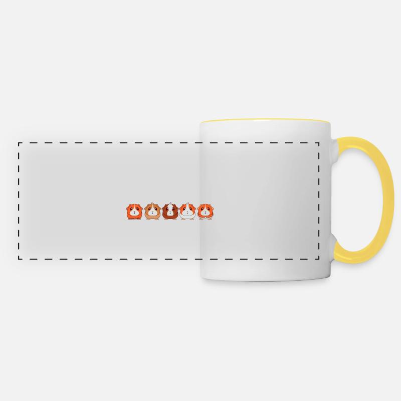 Cochons d'Inde - Mug panoramique contrasté et blanc - blanc/jaune