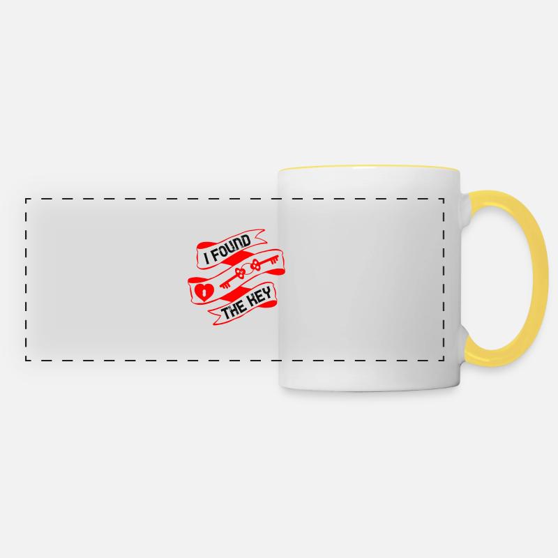 I Found The Key - Panoramic Mug - white/yellow