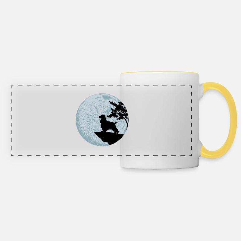 Cocker spaniel - Panoramic Mug - white/yellow