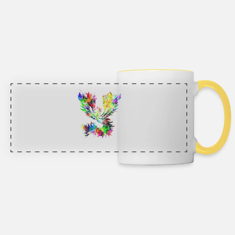 Psychedelic Phoenix - Panoramic Mug - white/yellow
