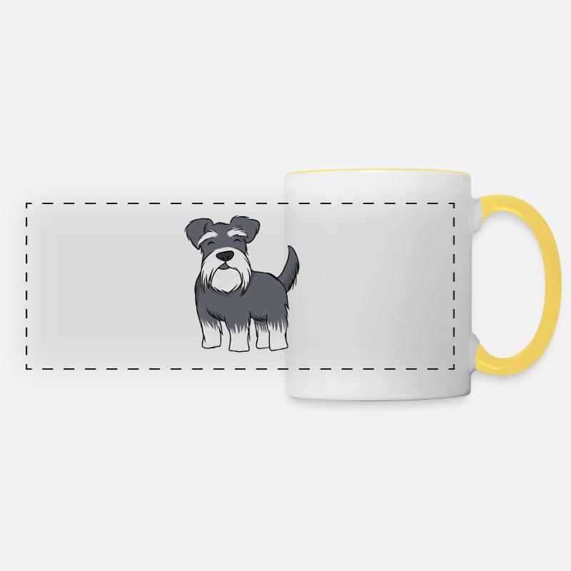 Schnauzer miniature - Mug panoramique contrasté et blanc - blanc/jaune