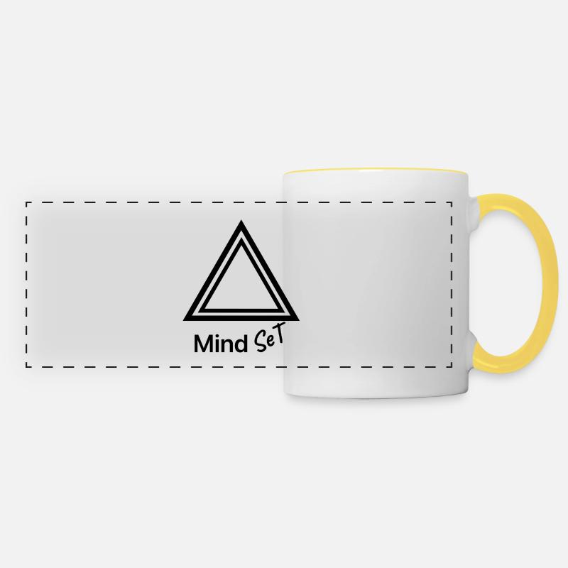 mindset mindset positivity - Panoramic Mug - white/yellow
