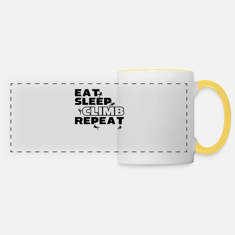 Climb Climber Climbing Design Gift - Panoramic Mug - white/yellow