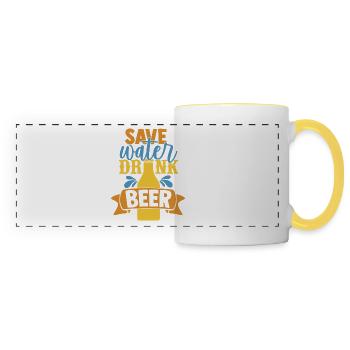 Save Water Drink Beer - Panoramic Mug - white/yellow - Front
