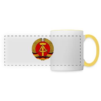 DDR Symbol - Panoramatasse - Weiß/Gelb - Vorne
