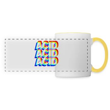 Acid House Techno Raver DJ Festival Party Geschenk - Panoramatasse - Weiß/Gelb - Vorne