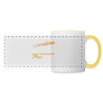Plan de retraite religieuse chrétienne - Mug panoramique contrasté et blanc - blanc/jaune - Devant