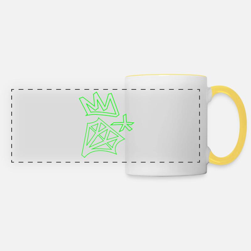 Diamant vert - Mug panoramique contrasté et blanc - blanc/jaune