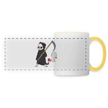 Death Grim Reaper Chicken Horror Halloween Head Brutal - Panoramic Mug - white/yellow - Front