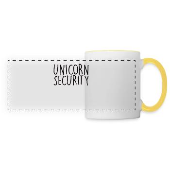 Sécurité Licorne - Mug panoramique contrasté et blanc - blanc/jaune - Devant