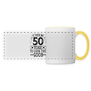 50 ans - 50 ans - Mug panoramique contrasté et blanc - blanc/jaune - Devant