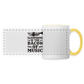 Saxophone Saxophoniste Saxophone Musique Saxophone Joueur de Saxophone - Mug panoramique contrasté et blanc - blanc/jaune - Devant