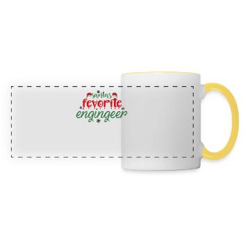 Santa's dearest engineer gift - Panoramic Mug - white/yellow - Front