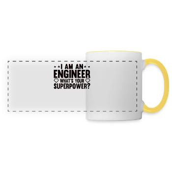 Engineer Brain Mechanical Engineering Electrical Engineering Math - Panoramic Mug - white/yellow - Front