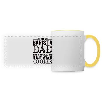 Barman Barman Barista Cadeau Papa Papa - Mug panoramique contrasté et blanc - blanc/jaune - Devant