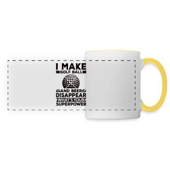 Golf Bier Abschlag golfball golfer trinken - Panoramatasse - Weiß/Gelb - Vorne