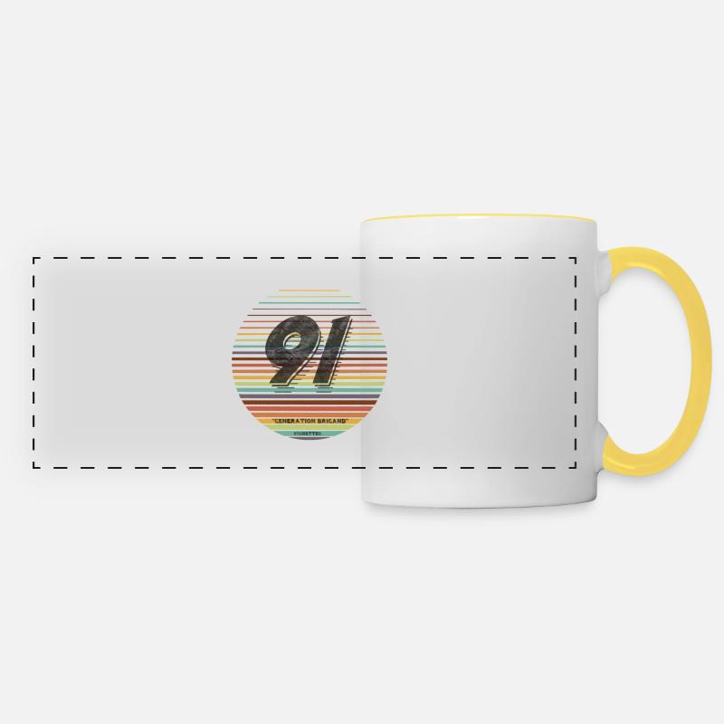 1991 vignette generation - Panoramic Mug - white/yellow