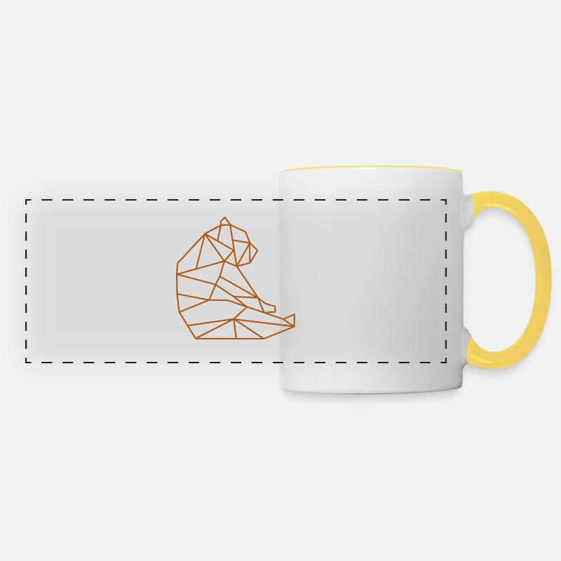Bear Geometric Line - Panoramic Mug - white/yellow
