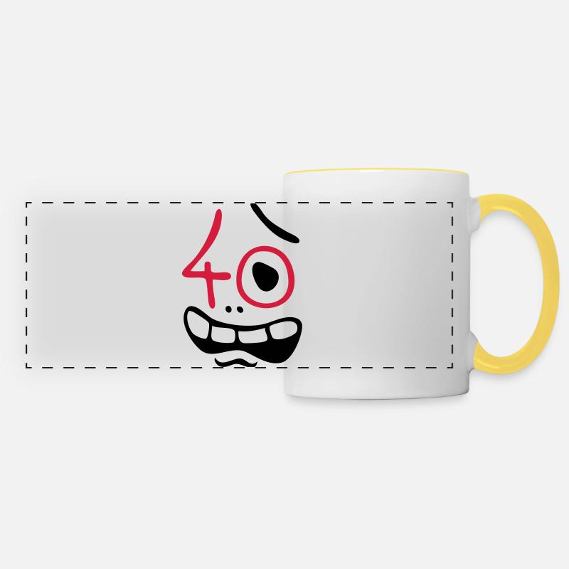 Uh oh, 40 years! - Panoramic Mug - white/yellow