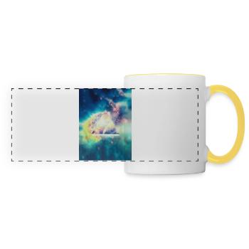 Geometrie Space Kunst (Hipster Green) - Handycase - Panoramic Mug - white/yellow - Front