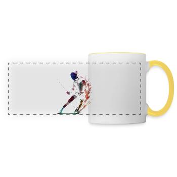 Fechten Sport Kunst #fencing #sport - Panoramatasse - Weiß/Gelb - Vorne