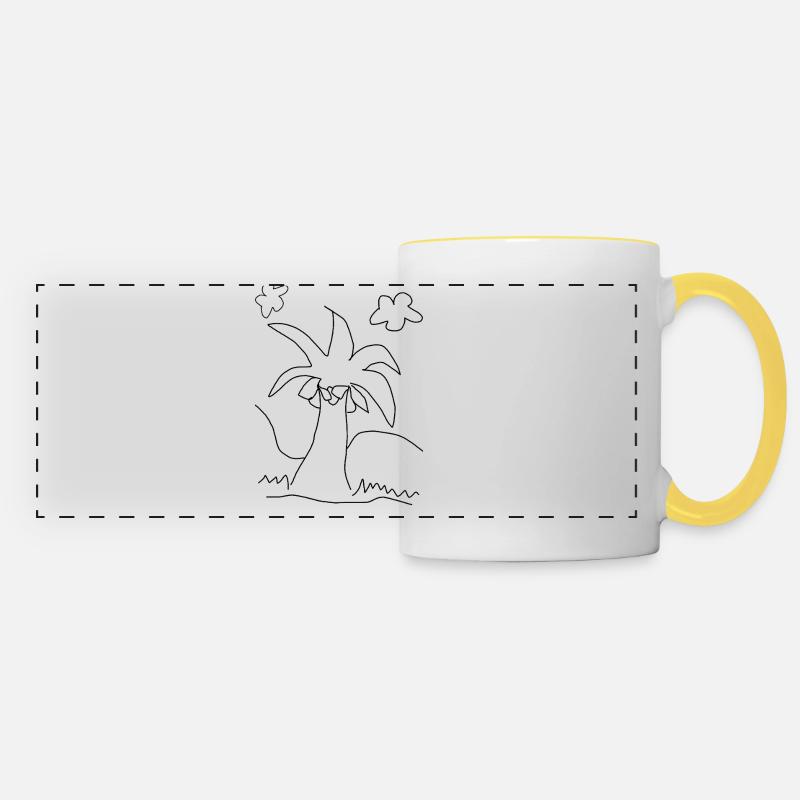 coconut palm - Panoramic Mug - white/yellow