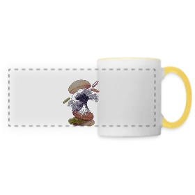 Maquette de Mug panoramique contrasté et blanc « La Vague Gourmande de Kanagawa » à imprimer et personnaliser