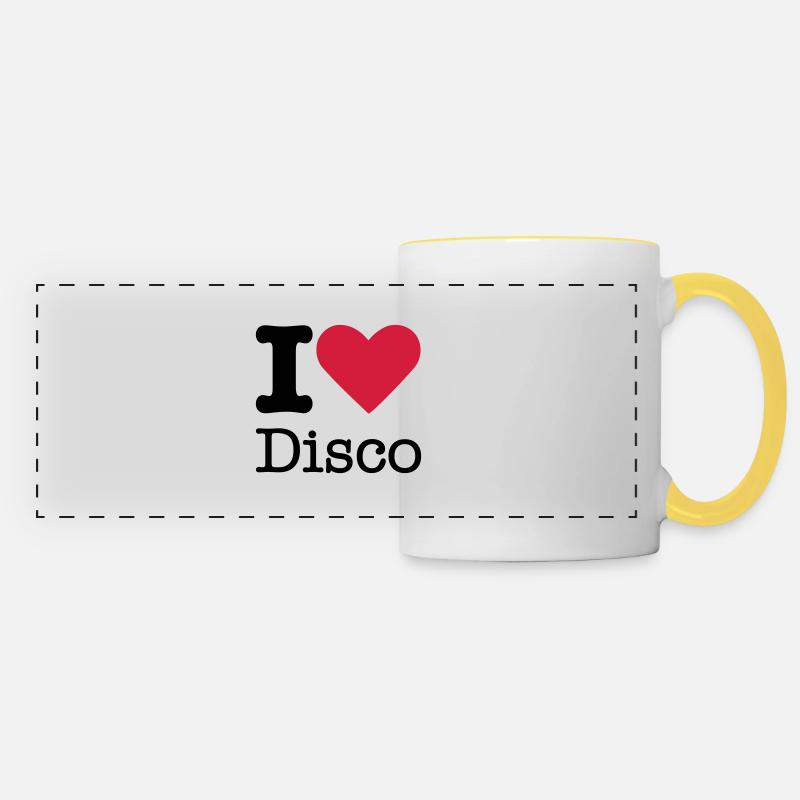 I Love Disco - Panoramatasse - Weiß/Gelb