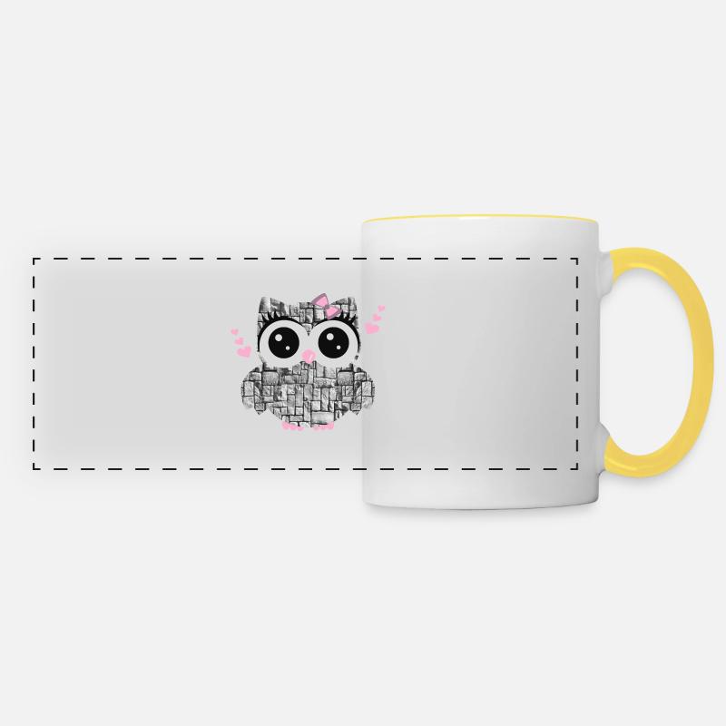 Owl Stone - Panoramic Mug - white/yellow