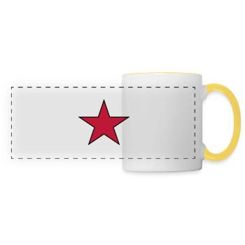 star_01 - Mug panoramique contrasté et blanc - blanc/jaune - Devant