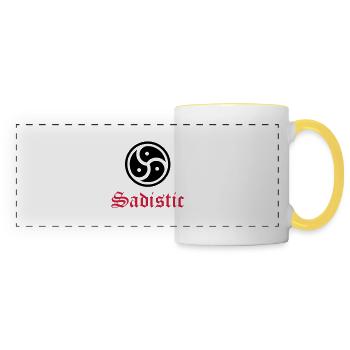 Sex__V015 - Mug panoramique contrasté et blanc - blanc/jaune - Devant