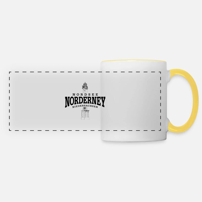 Norderney North Sea (black) - Panoramic Mug - white/yellow
