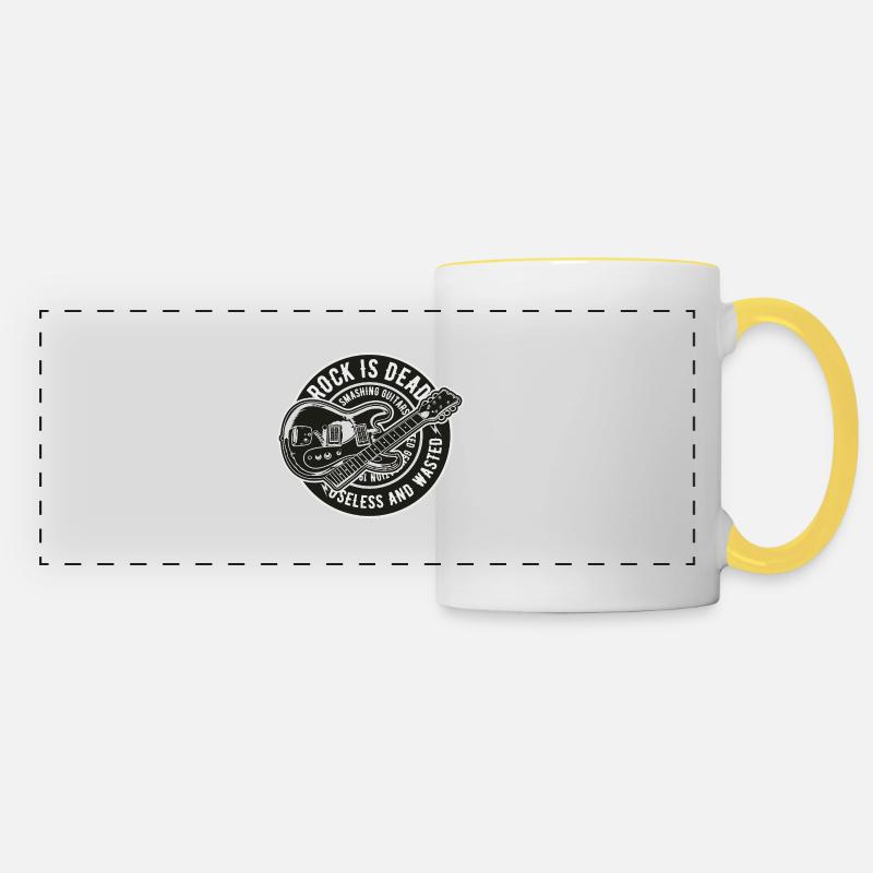 Rock Is Dead - Panoramic Mug - white/yellow