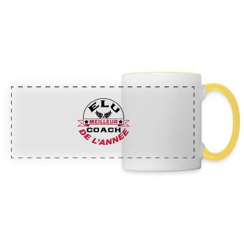 Elu meilleur coach de l'année - Mug panoramique contrasté et blanc - blanc/jaune - Devant