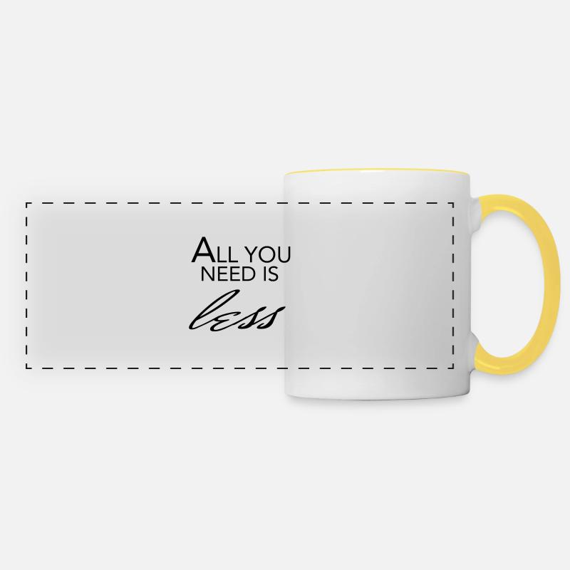 ALL YOOU NEED IS LESS - Panoramic Mug - white/yellow