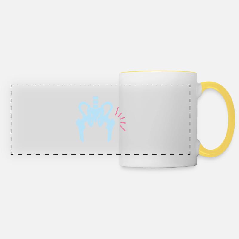 Hüftschmerz - Mug panoramique contrasté et blanc - blanc/jaune