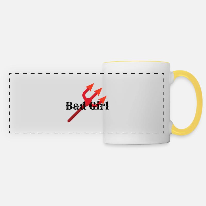 Bad Girl - Panoramic Mug - white/yellow