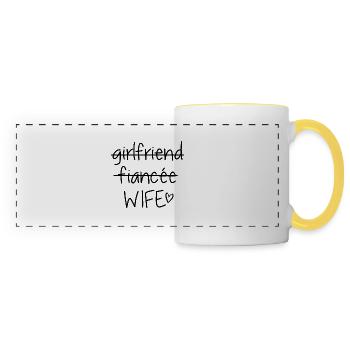 Girlfriend Fiancee Wife - Panoramic Mug - white/yellow - Front