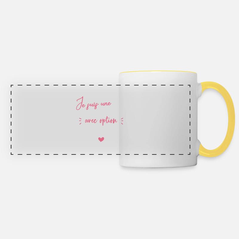 Infirmière Option Râleuse Cadeau - Mug panoramique contrasté et blanc - blanc/jaune