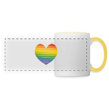 Regenbogenherz cut out LGBT lgbtqi queer - Panoramatasse - Weiß/Gelb - Vorne