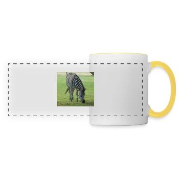 Close up of Zebra - Panoramic Mug - white/yellow - Front