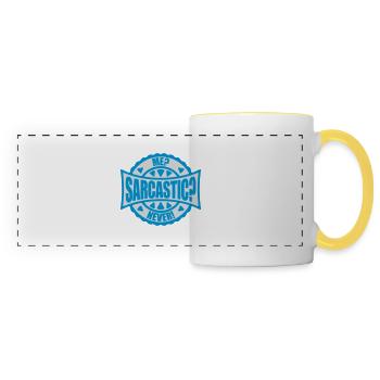 me sarcastic never quote - Panoramic Mug - white/yellow - Front