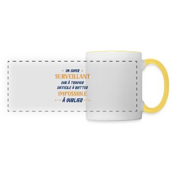 Un super surveillant - Mug panoramique contrasté et blanc - blanc/jaune - Devant