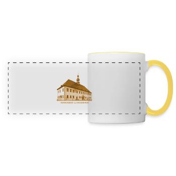 Hôtel de ville de Marienberg Erzgebirge Sachsen Bergstadt - Mug panoramique contrasté et blanc - blanc/jaune - Devant