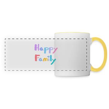TEXTE DE FAMILLE HEUREUSE - Mug panoramique contrasté et blanc - blanc/jaune - Devant