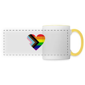 LGBTQ+ HERZ PRIDE - Panoramatasse - Weiß/Gelb - Vorne