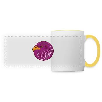 aigle logo - Mug panoramique contrasté et blanc - blanc/jaune - Devant